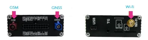 Разъёмы GSM, GNSS и Wi-Fi на корпусе прибора